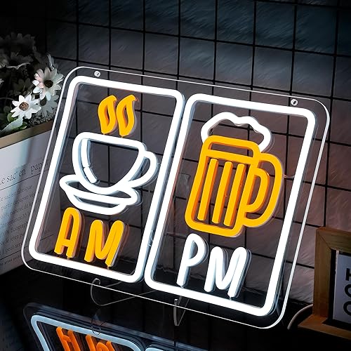 Miniatura 3 de Letrero de neón de café y cerveza para decoración de pared, cafetería, bar, acrílico, alimentado por USB, decoración de pared, letrero luminoso,