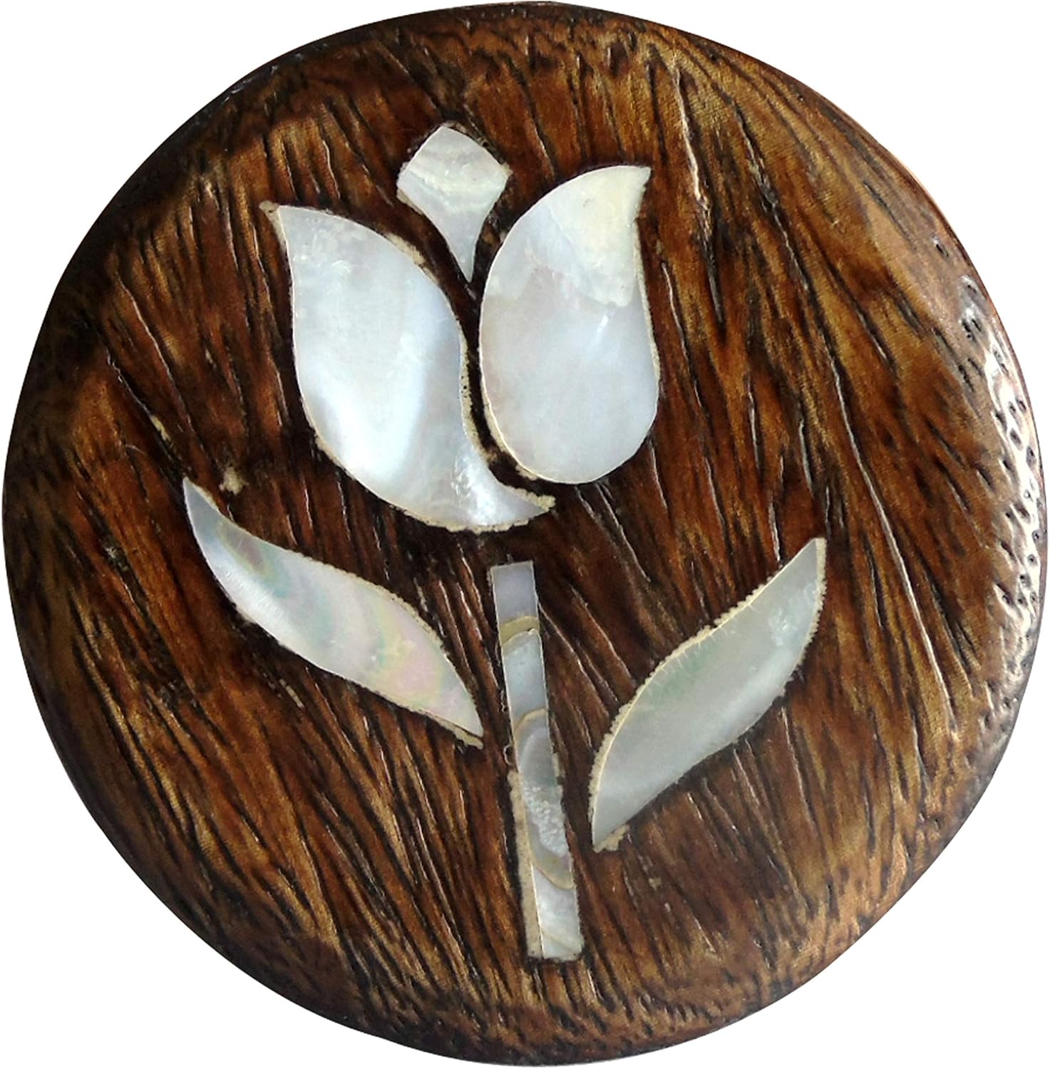 Perilla Home Set of 6 Wooden Knobs for Cabinets & Drawers Decorative Tulip Flower Antique Knobs for Home Kitchen Cabinet Hardware Cupboard Glass Door Dresser Wardrobe and Drawer Pulls
