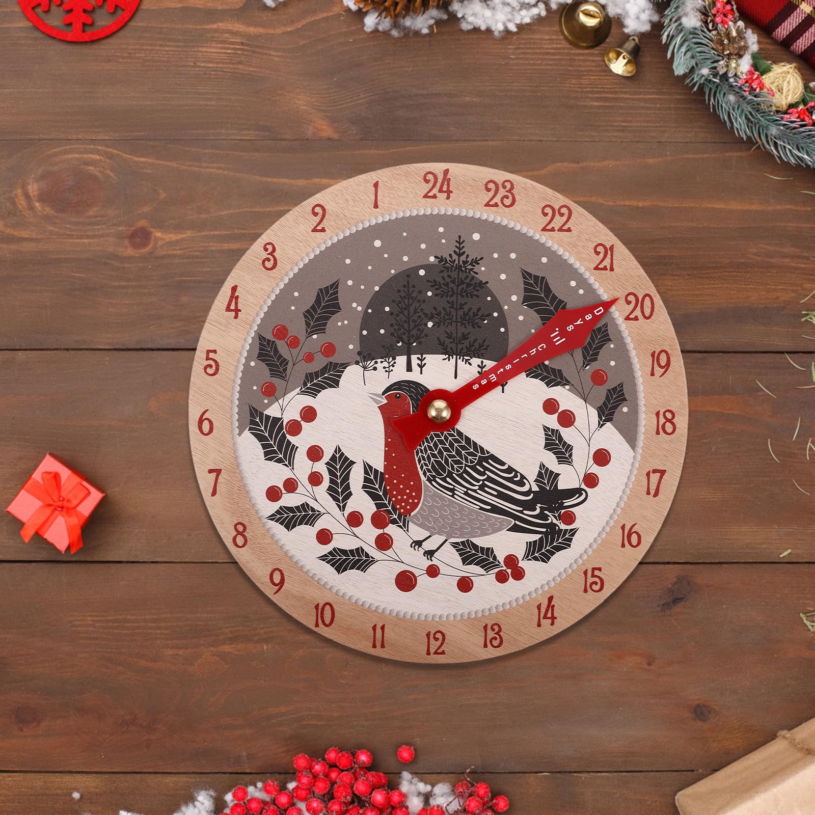 Toyvian 3 Stück Weihnachtskalender zum Aufhängen mit Vögeln, Countdown