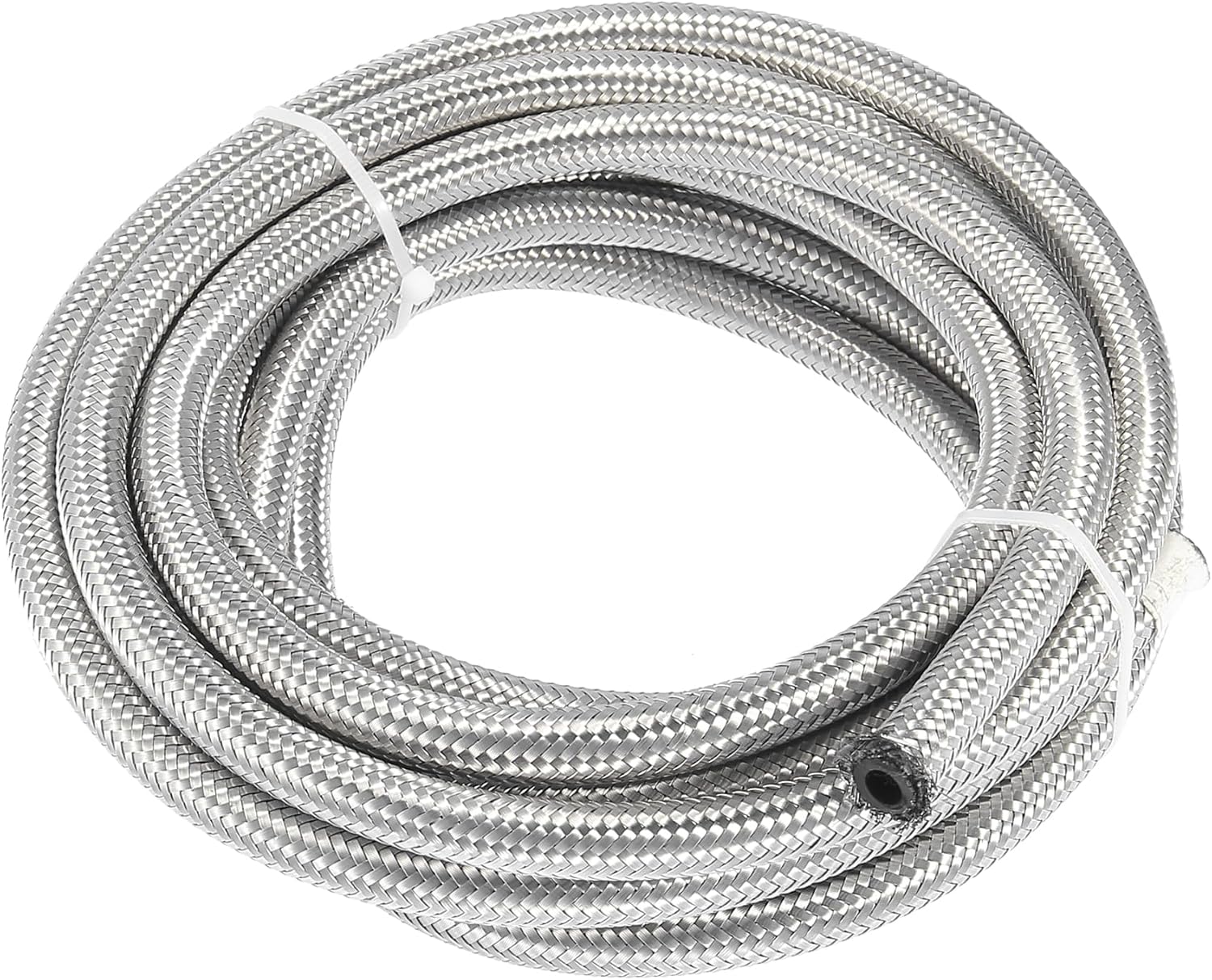 X AUTOHAUX 20 Ft 4AN Fuel Hose AN4 1/4" Universal Braided Stainless Steel CPE Oil Fuel Gas Line Hose
