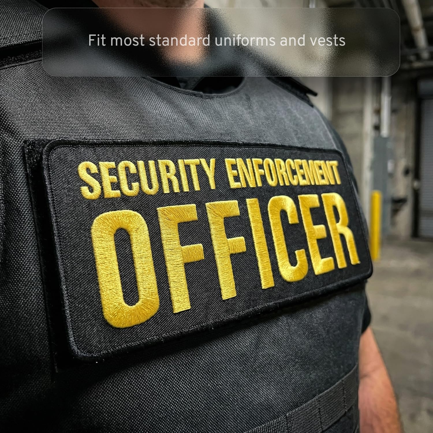 Security Enforcement Novelty Costume Patches for Vest Backpacks Jackets and Cap — Set of 2 Small 2"x5" and Large 4"x10" Hook and Loop on Back image 3