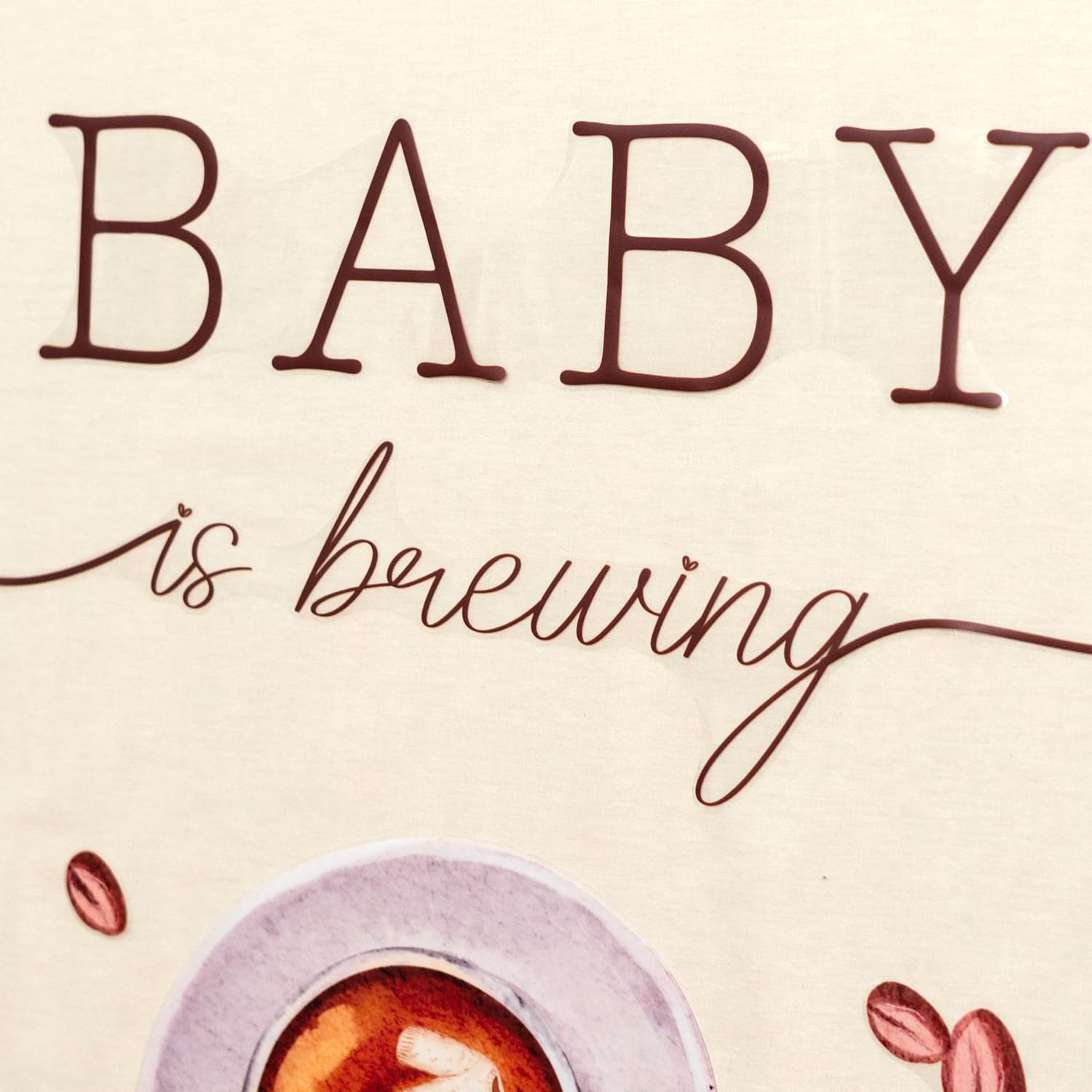 Baby is Brewing Baby Shower Decal – Coffee Theme Backdrop Decal with Baby Clothes& Coffee Bean Sign Decal for Gender Reveal Decor Party Supplies (Baby is Brewing)