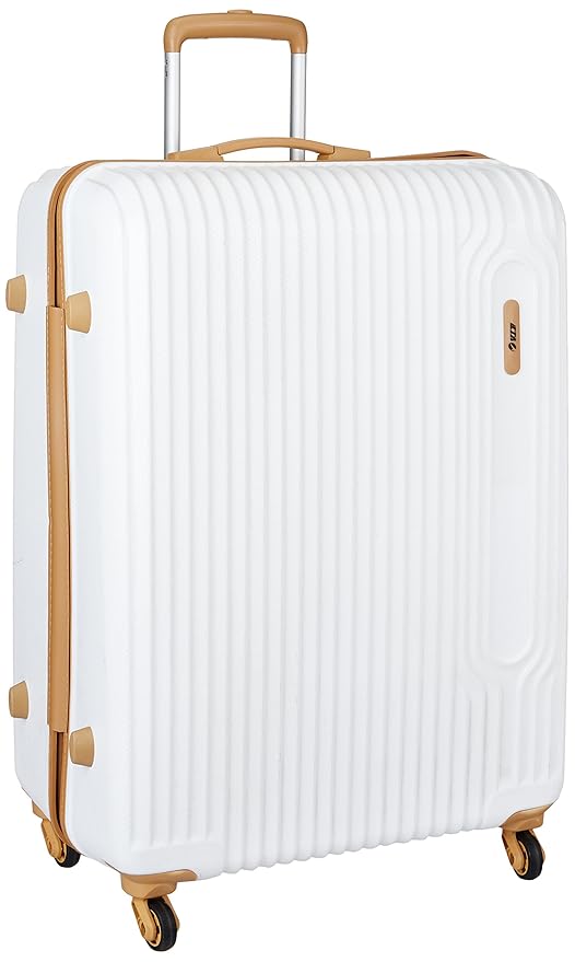 White and tan suitcase Clearance