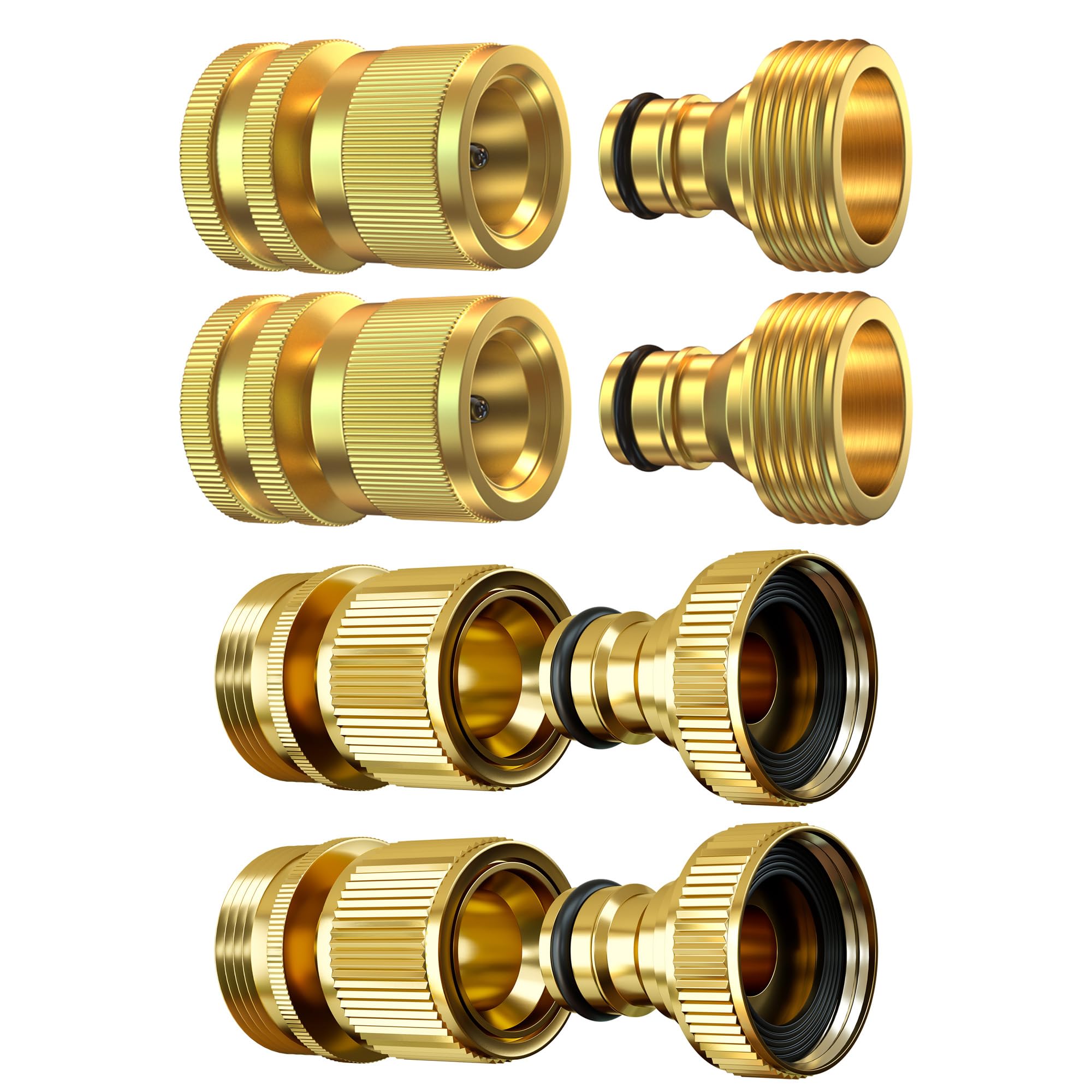 DBR TechHeavy Duty Water Hose Quick Connect Fittings, Both IT and ET 2 Pack, Bundle