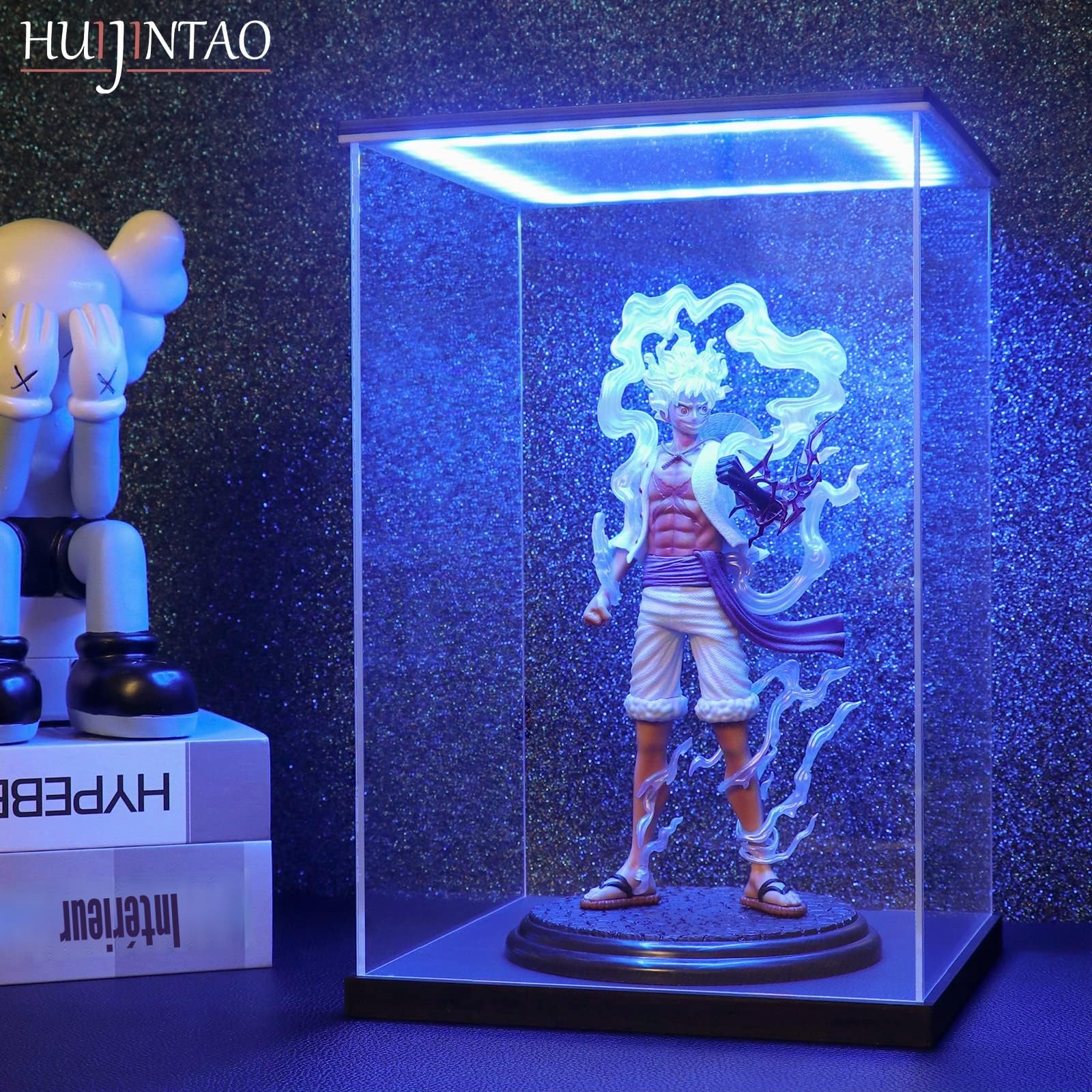 Vitrine pour Collection, Boite Acrylique, Vitrine Figurine Transparent, Vitrine Acrylique en Verre pour Collection, Figurine, Voitures Miniatures | avec éclairage LED (20x20x35 cm)