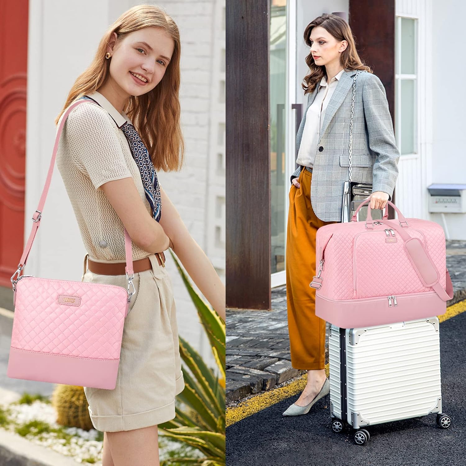 Travel Weekender Bag for Women, 21" Overnight Bag with Shoe Compartment 50L Large Travel Duffel Bag Carry On Tote for Weekend, Overnight, Business Trips, Water Resistant - Image 3