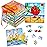 SANNIX 12 Pack Wooden Jigsaw Puzzles for Toddlers 3 4 5 Years Old, Party Favors Animals Jigsaw for Kids, Transportation Educational Puzzles Travel Toy with 12 Organize Bags