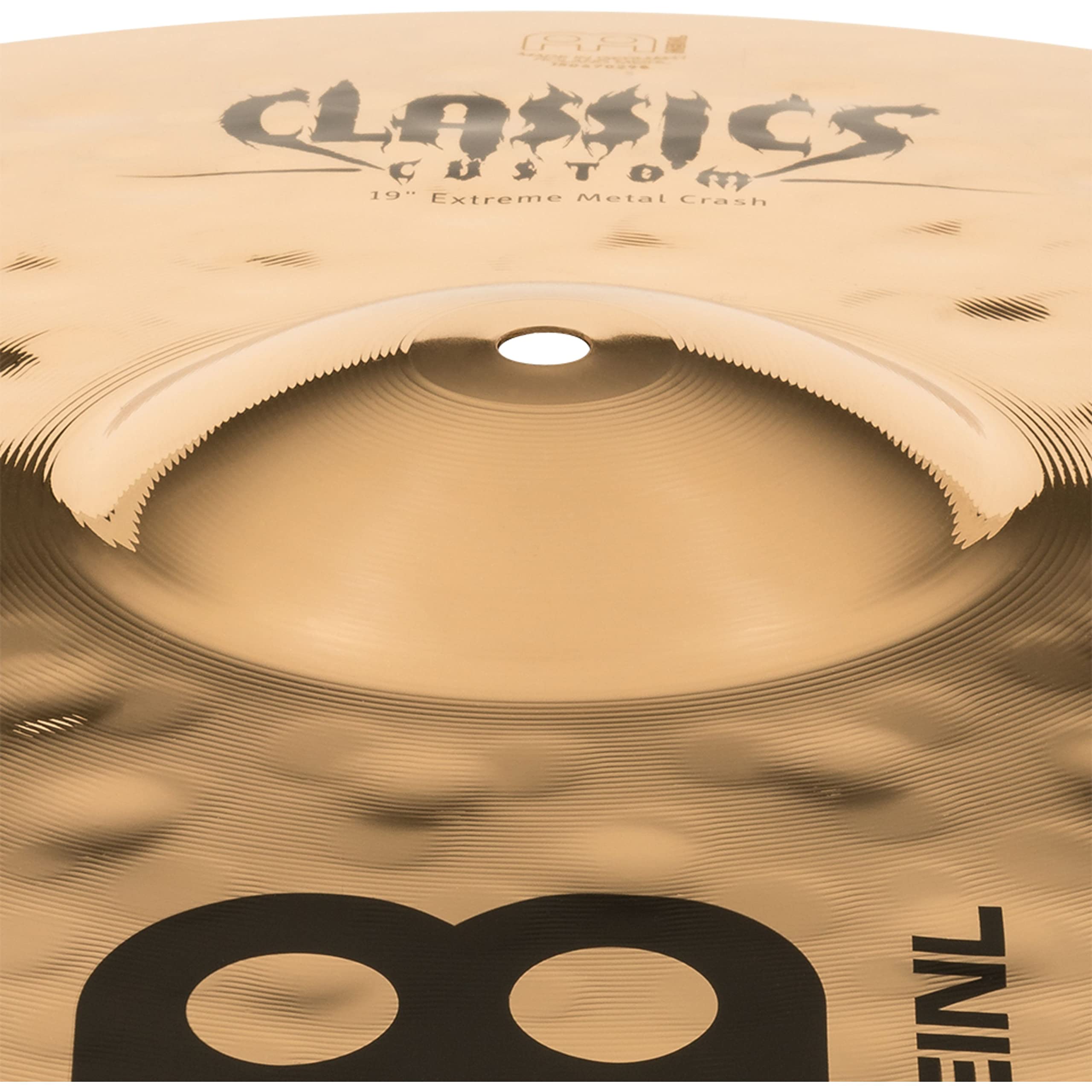 Meinl Cymbals Classics Custom Extreme Metal Plato Crash de 19 pulgadas (48,26cm) Platillos de Batería - Bronce B12, Acabado Brillante (CC19EMC-B)