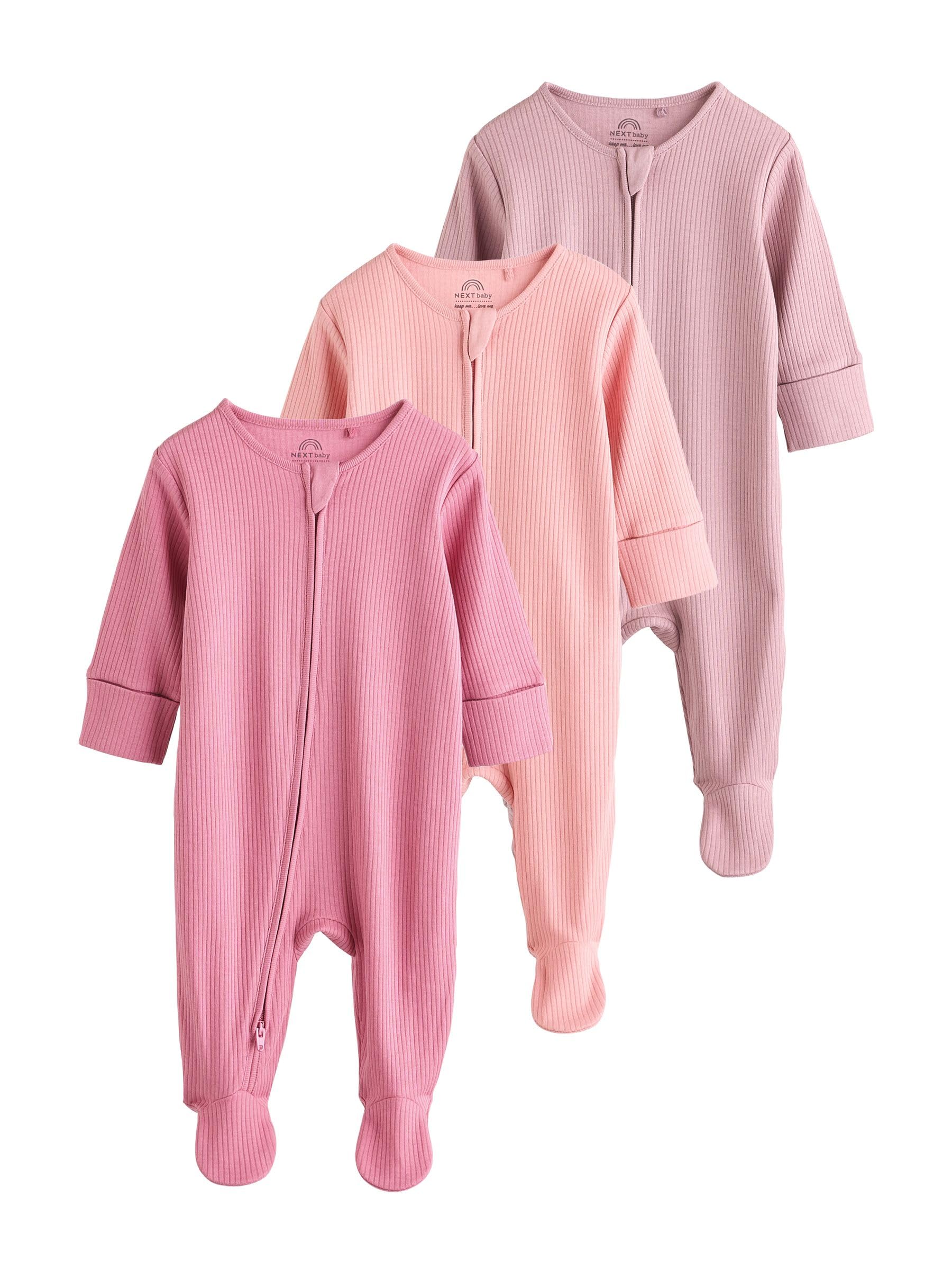 NEXT Bébé Fille Dors-Bien à Zip Double Sens bébé, Lot de 3