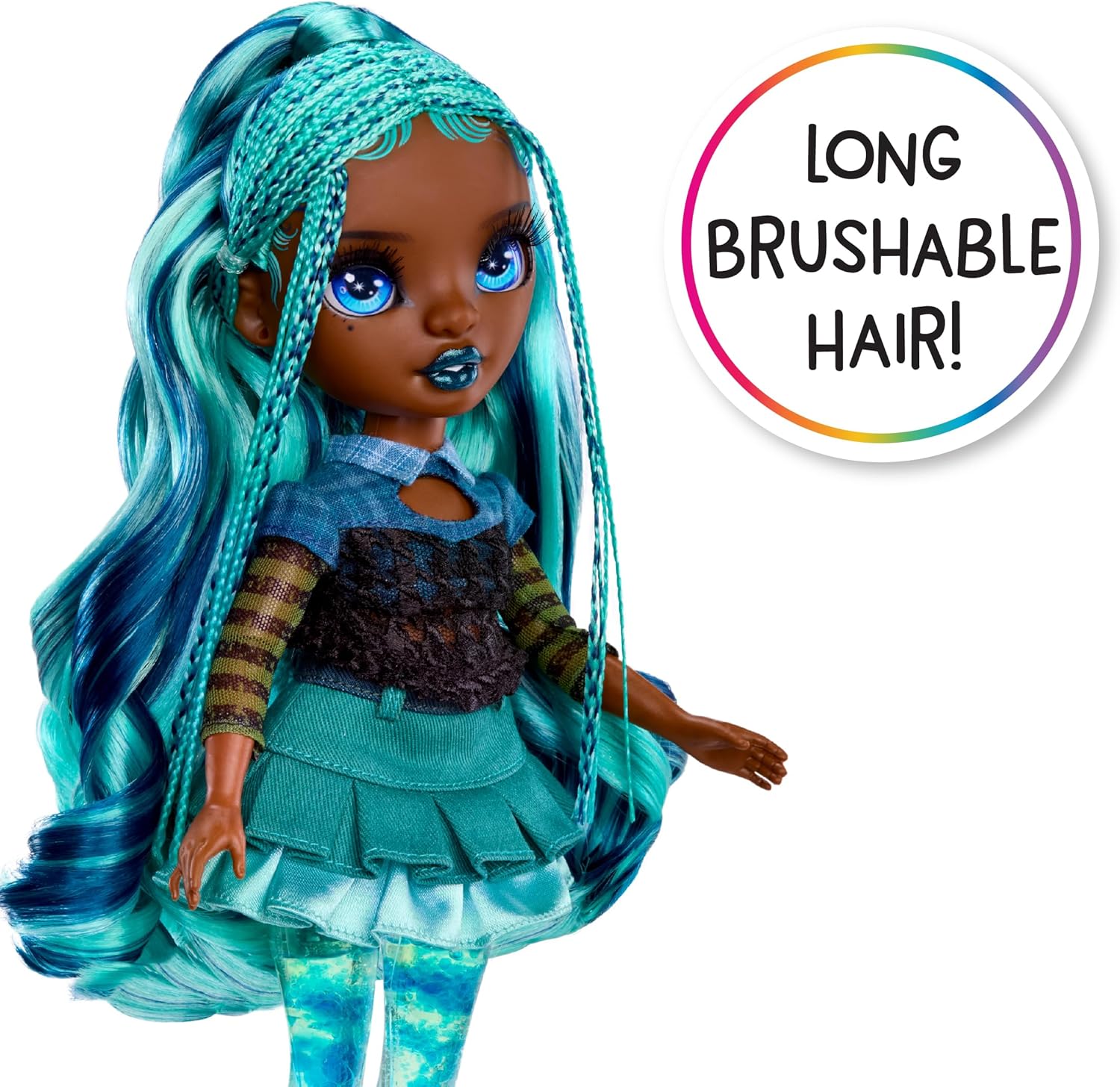 Rainbow High Sparkle & Shine Doll - Misty - 28 cm Fashion Doll with Teal Hair and Magic Bubbles in the Legs, Colour, Style, Play, Collectible, for Kids Ages 4 to 12+