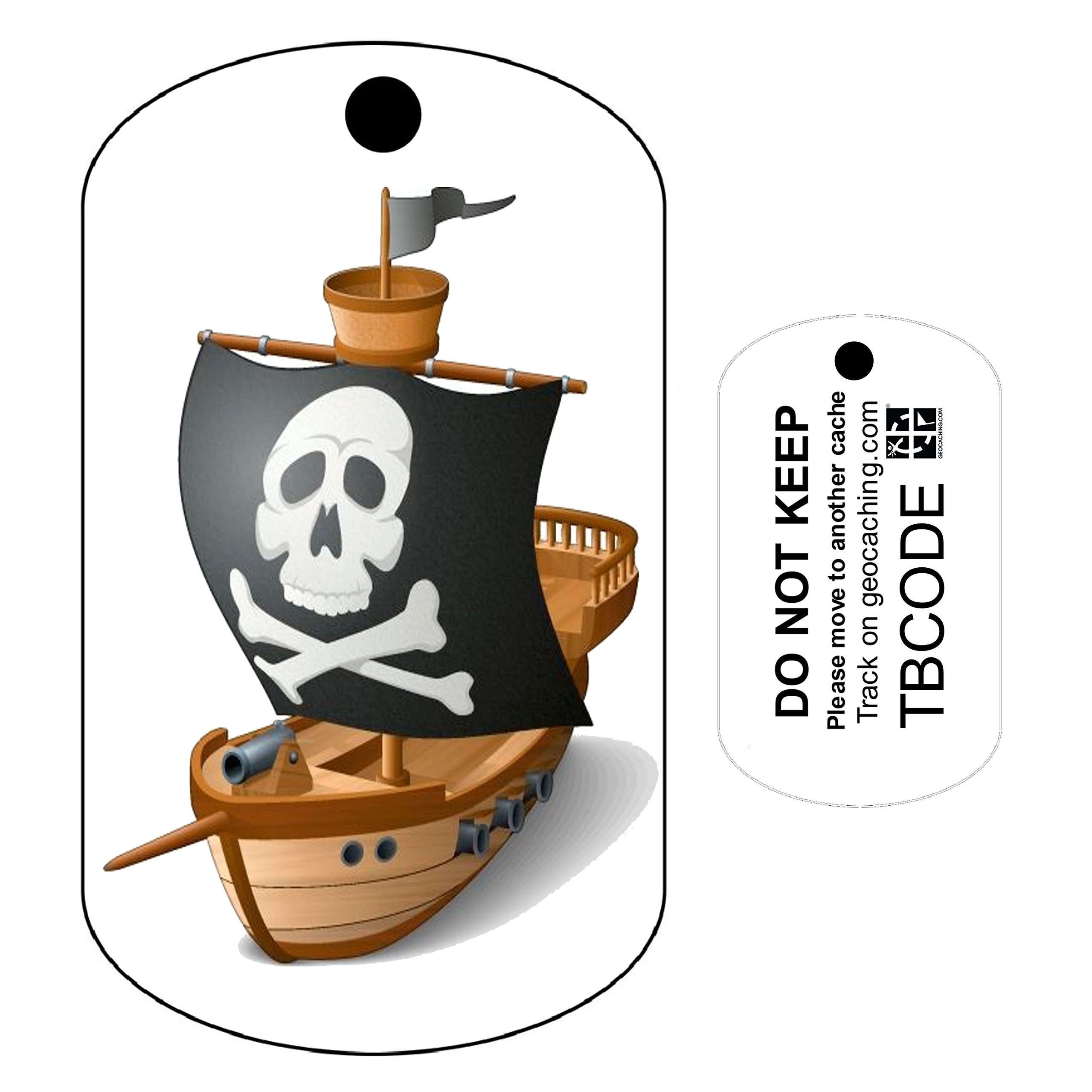 Pirate Ship (Travel Bug) For Geocaching - Trackable Tag - Unactivated