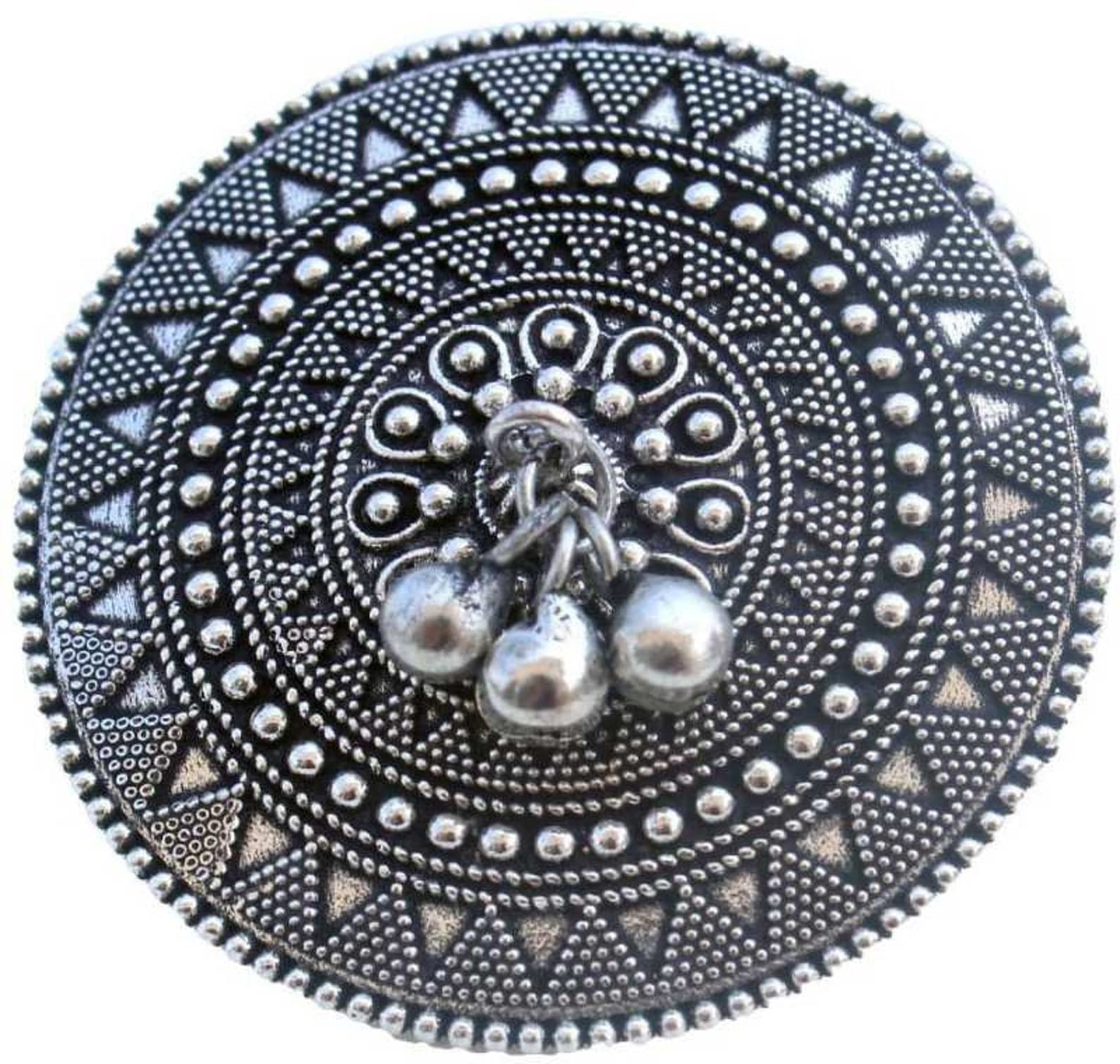 El Regalo Big Oxidized German Silver Ghungroo Adjustable cocktail Finger Ring for Girls & Women (B084T1ND69) Amazon Price History, Amazon Price Tracker