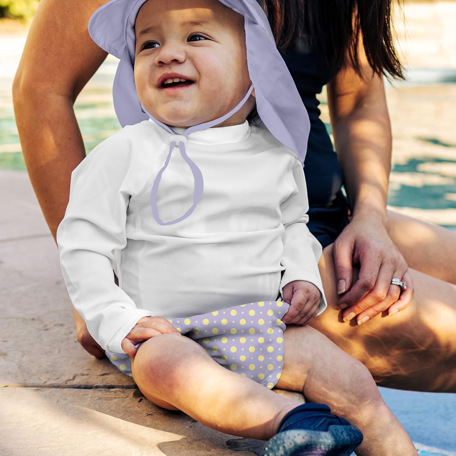 green sprouts Baby Toddler Eco Snap Swim Diaper - Lavender Polka - 3T image 5