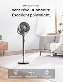 Dreo 23dB Intelligent ventilateur sur pied silencieux, 24M portée, volume d'air 1200m³/h, turbo circulateur, 102CM hauteur, 6 modes, 8 vitesses, oscillation omnidirectionnelle 120°+120°, PolyFan 502S - 2