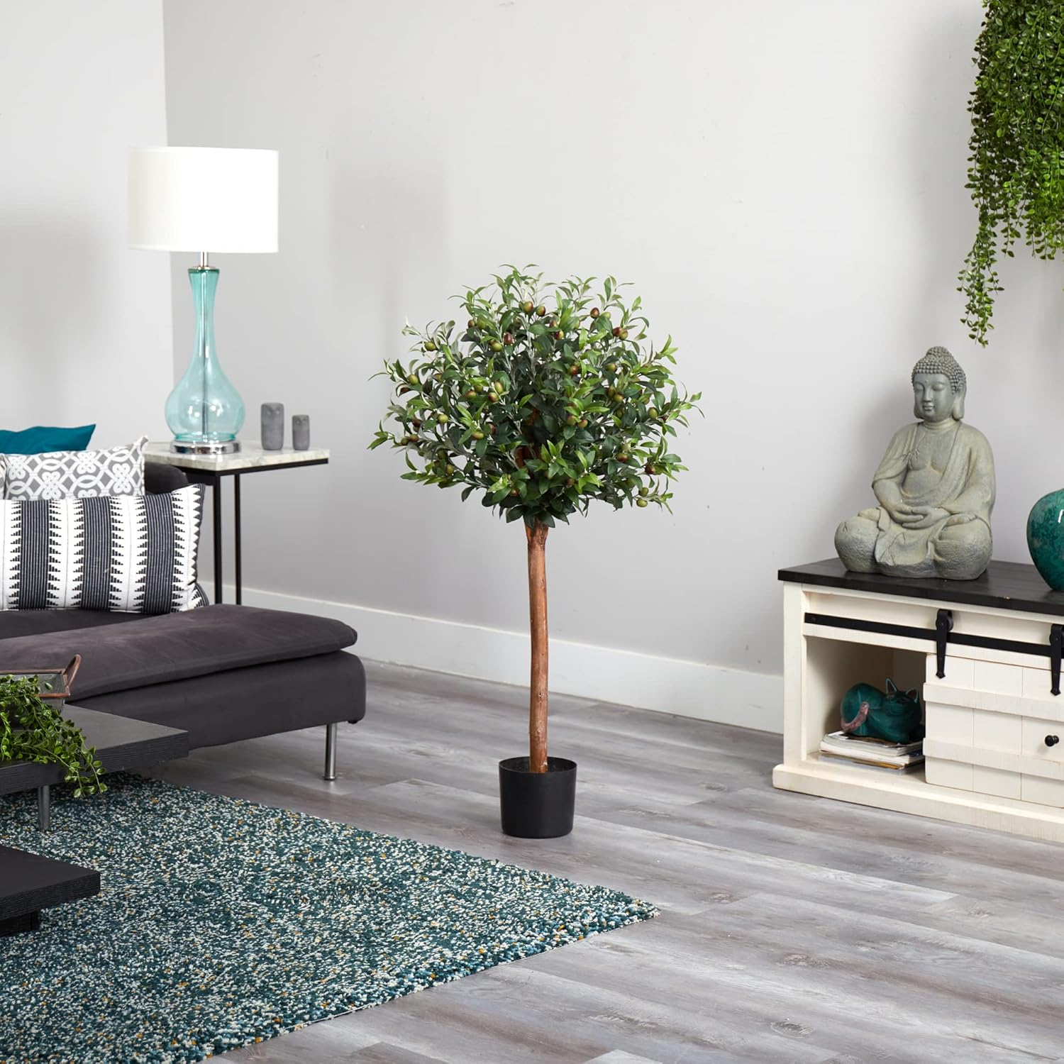 Nearly Natural 4ft. Olive Topiary Silk Tree