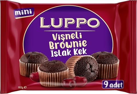 Luppo Mini Vişneli Brownie Islak Kek 9'lu 162 Gr