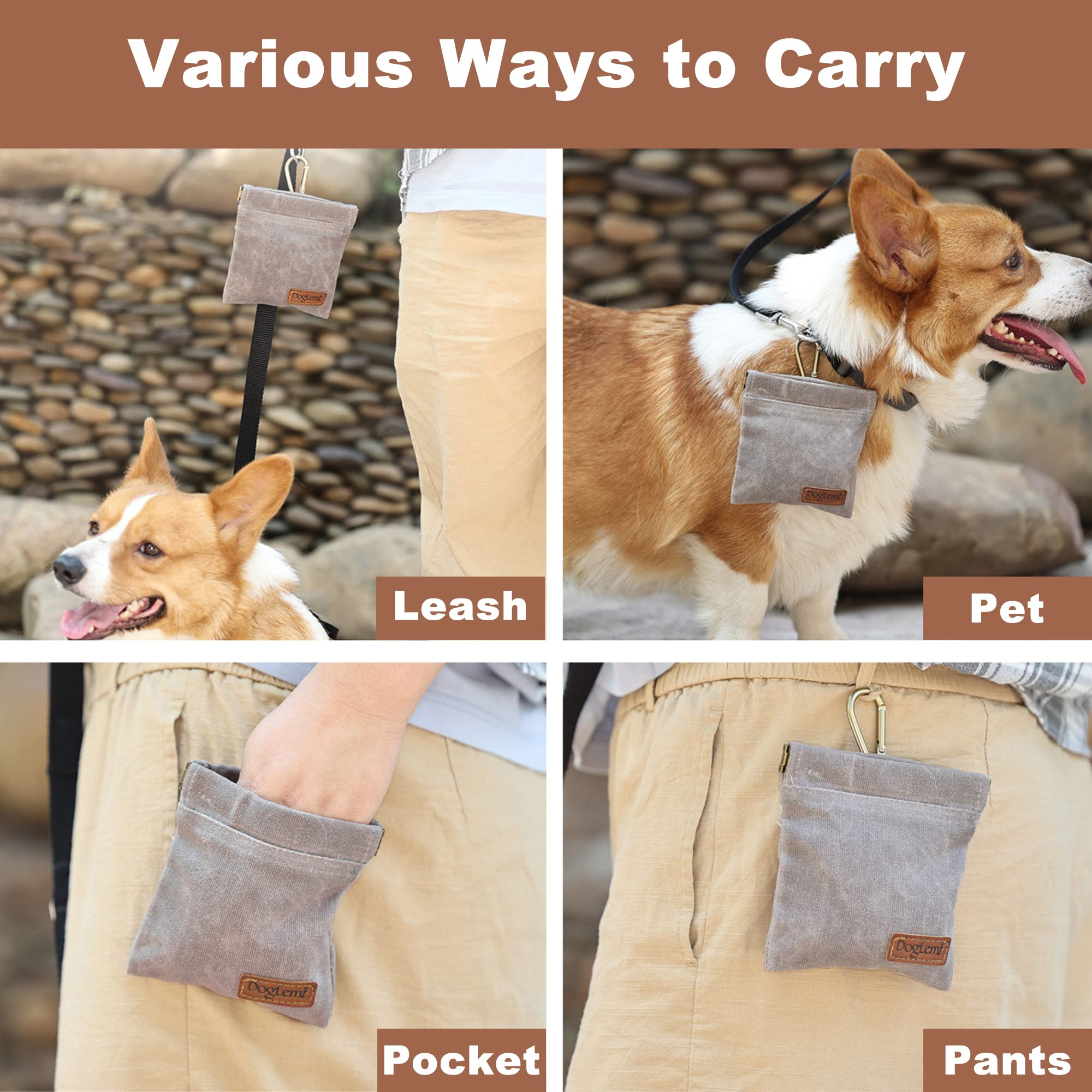 Bolsa Premios Perro Zocipro - Con Clicker Y Mosquetón, Impermeable, 12x12cm
