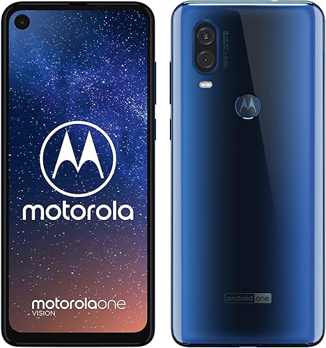 Motorola One Vision Dual SIM  128GB  48MP  Android Pie  Display CinemaVision FHD  6 3     Blu  Sapphire Blue 