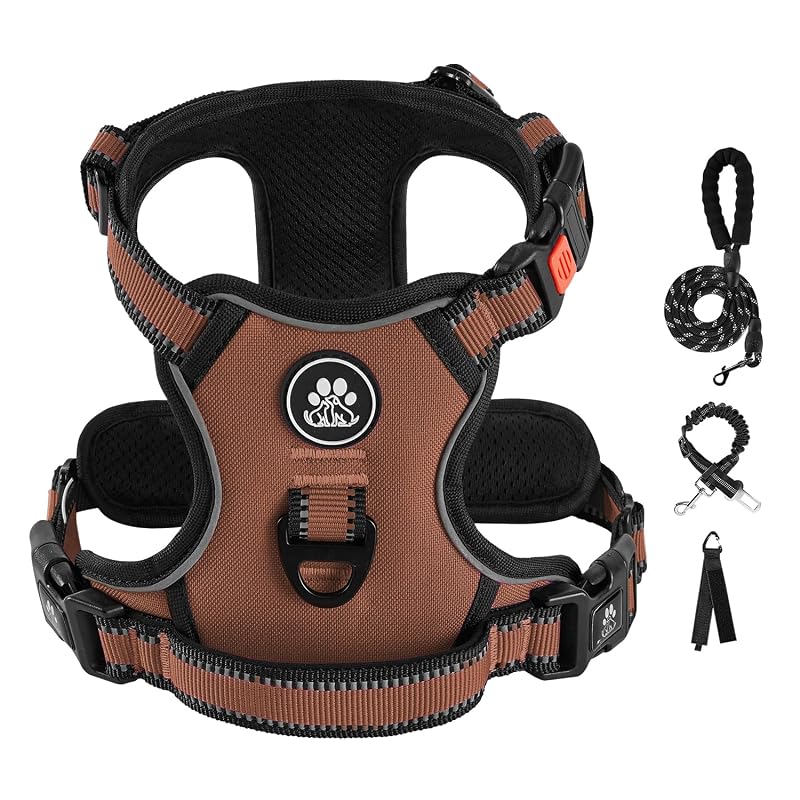 Peitoral vest ajustável e refletivo para cães pequenos IVY&LANE Marrom (Small)