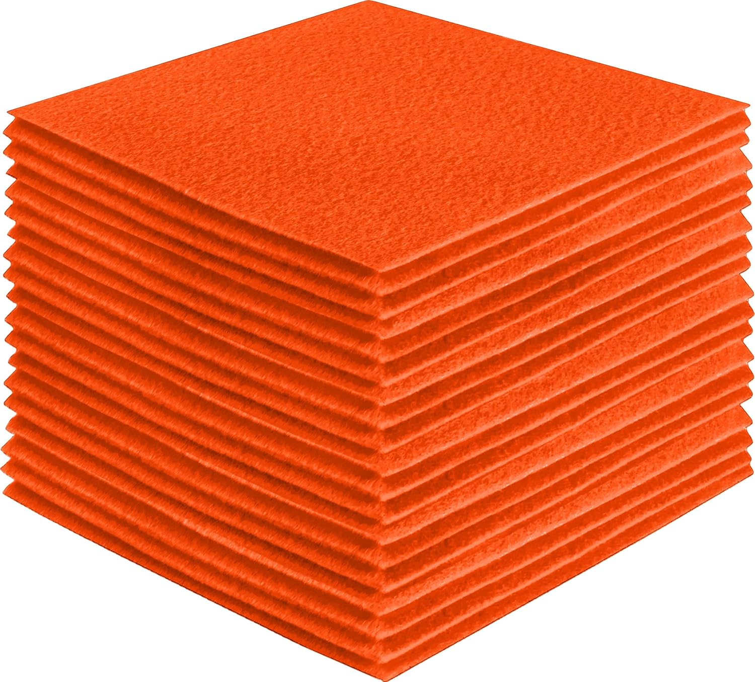 FabricLA Acrylic Felt Sheets for Crafts - Soft Precut 4 X 4 Inches (10cm X 10cm) Felt Squares - Use Felt Fabric Craft Sheets for DIY, Hobby, Costume, and Decoration - Light Orange, 42 Pieces
