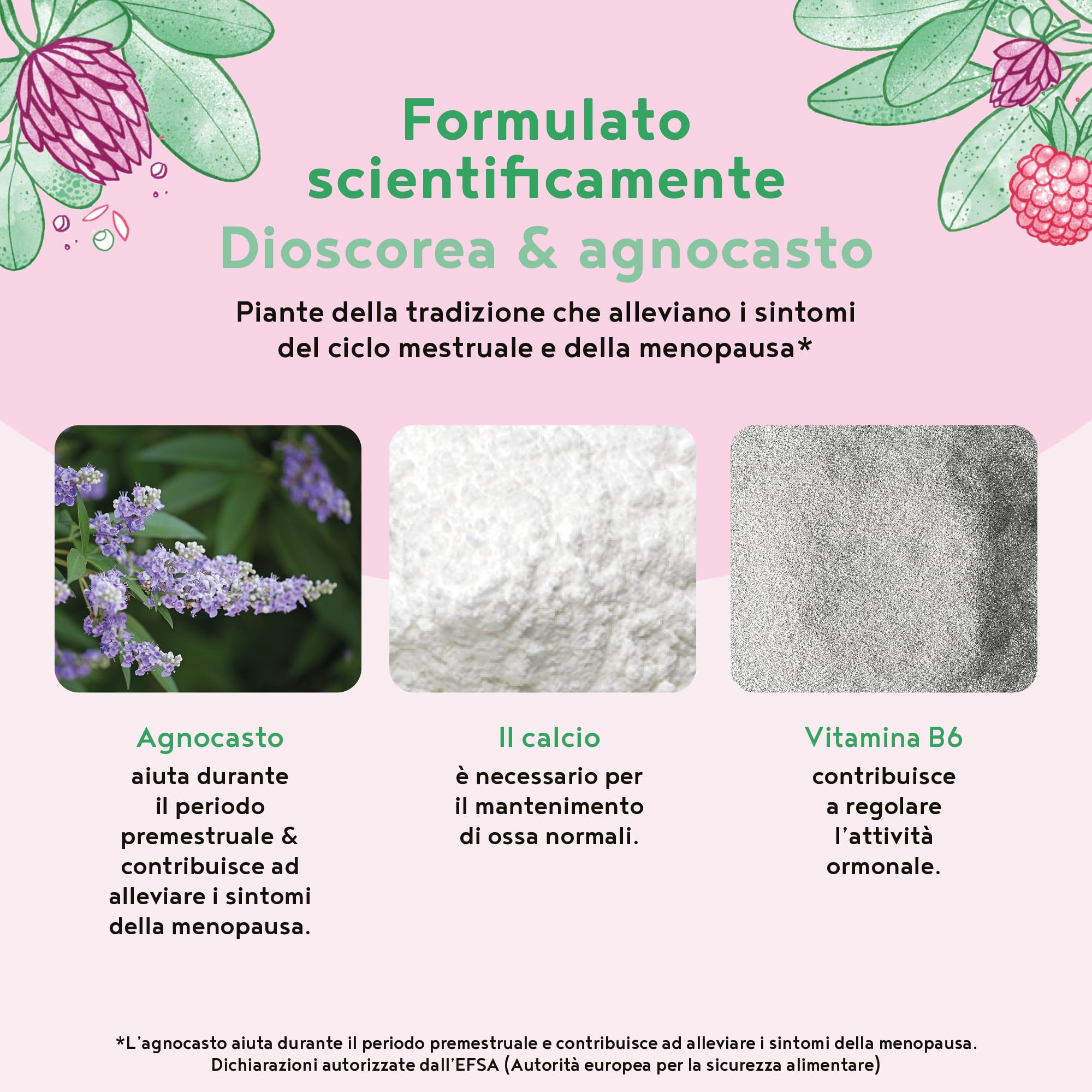 Integratore Menopausa in Polvere | 300 g | L'Equilibrio Ormonale con Isoflavoni di Trifoglio Rosso, Salvia, Vitamina B6, D e Calcio | Menopausa Integratori | Vaniglia-Raspberry | Alpha Foods