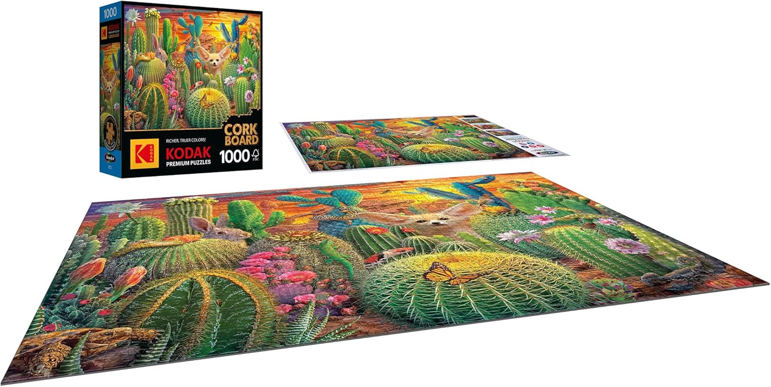RoseArt - Kodak Premium Cork - Cactus Critters - 1000 Piece Jigsaw Puzzle for Adults - Image 5