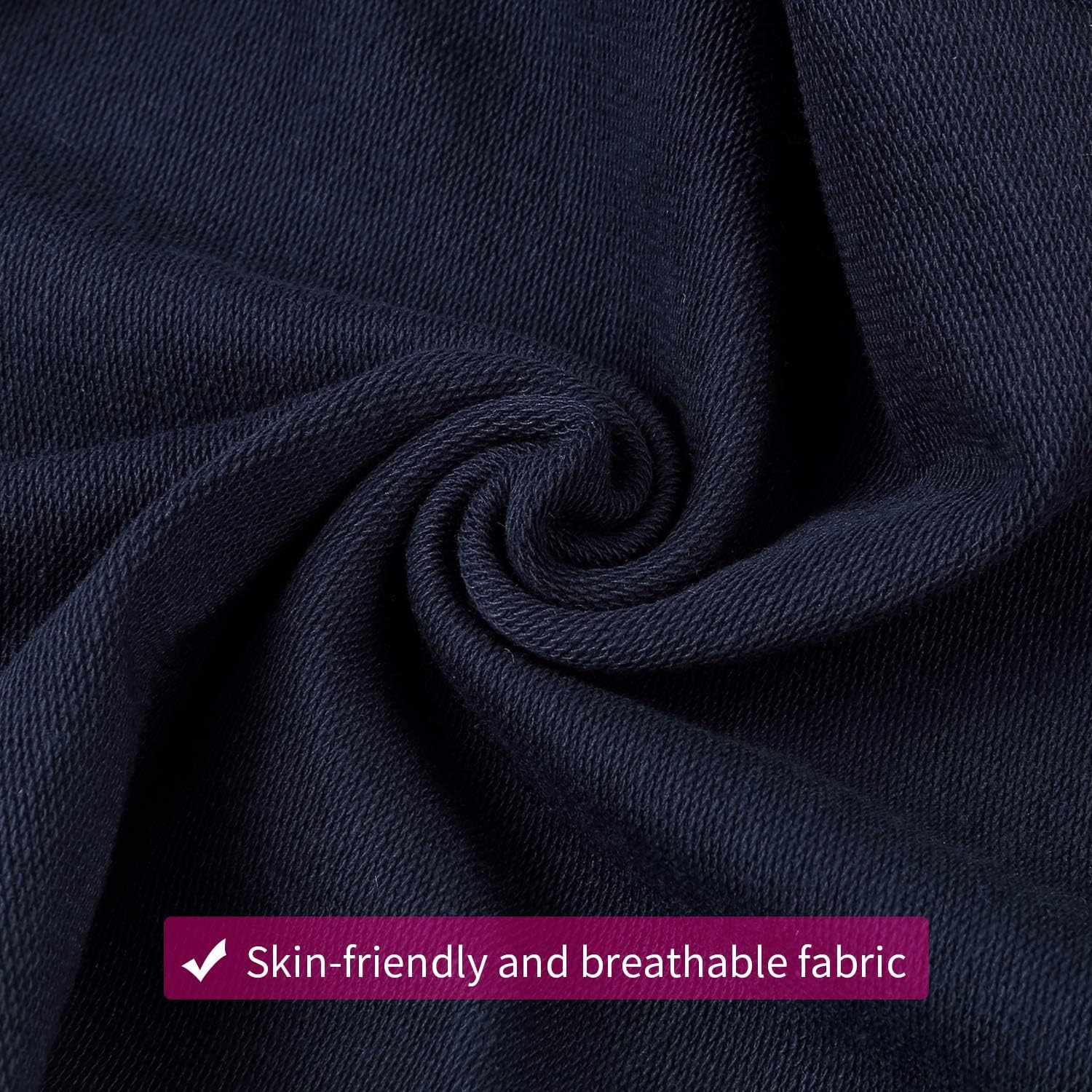 Joyaria Ladies Stretchy Cotton Sweatpants Drawstring High Waisted Joggers Light Weight with Pockets (Navy Blue,Small) - Image 7