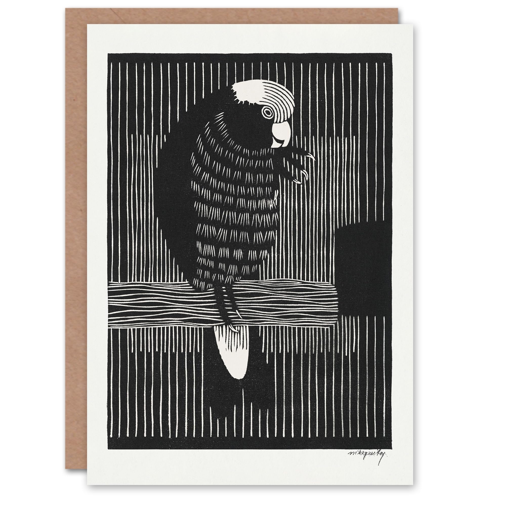 Artery8 Samuel J De Mesquita Art Card Stylised Galah Cockatoo Bird
