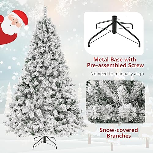 Miniatura 30 de GOFLAME Árbol de Navidad preiluminado de 6 pies, árbol de Navidad artificial con bisagras con 300 luces LED, soporte de metal, 3 minutos