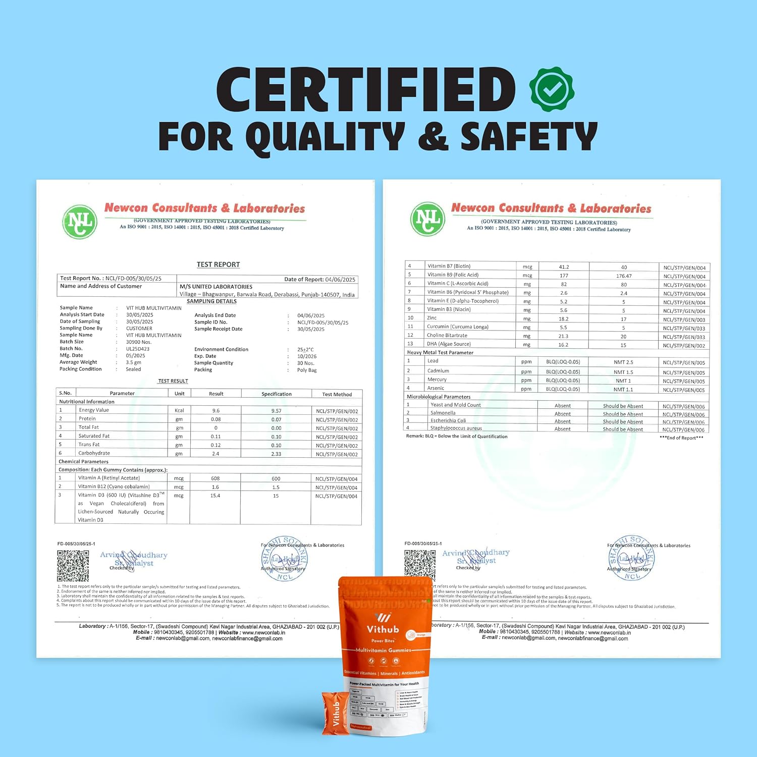 Vithub Multivitamin Gums for Daily Energy and Welfare | 30 days pack | Vitamin A, B Complex, C, D3, E, Zinc with zinc folic acid, DHA for brain, choline and curcumine. Zesty Orange Taste | Any couple sugar | One day Third party test | Vegetarian | NABL certified Vithub Multivitamin Gums for Daily Energy and Welfare | 30 days pack | Vitamin A, B Complex, C, D3, E, Zinc with zinc folic acid, DHA for brain, choline and curcumine. Zesty Orange Taste | Any couple sugar | One day Third party test | Vegetarian | NABL certified