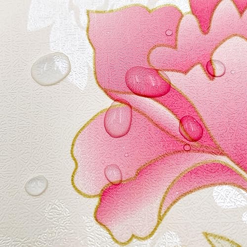 Miniatura 7 de Yifely SimpleLife4U - Forro de vinilo extraíble para muebles, diseño de peonía rosa, damasco, 17.7 pulgadas por 9.8 pies