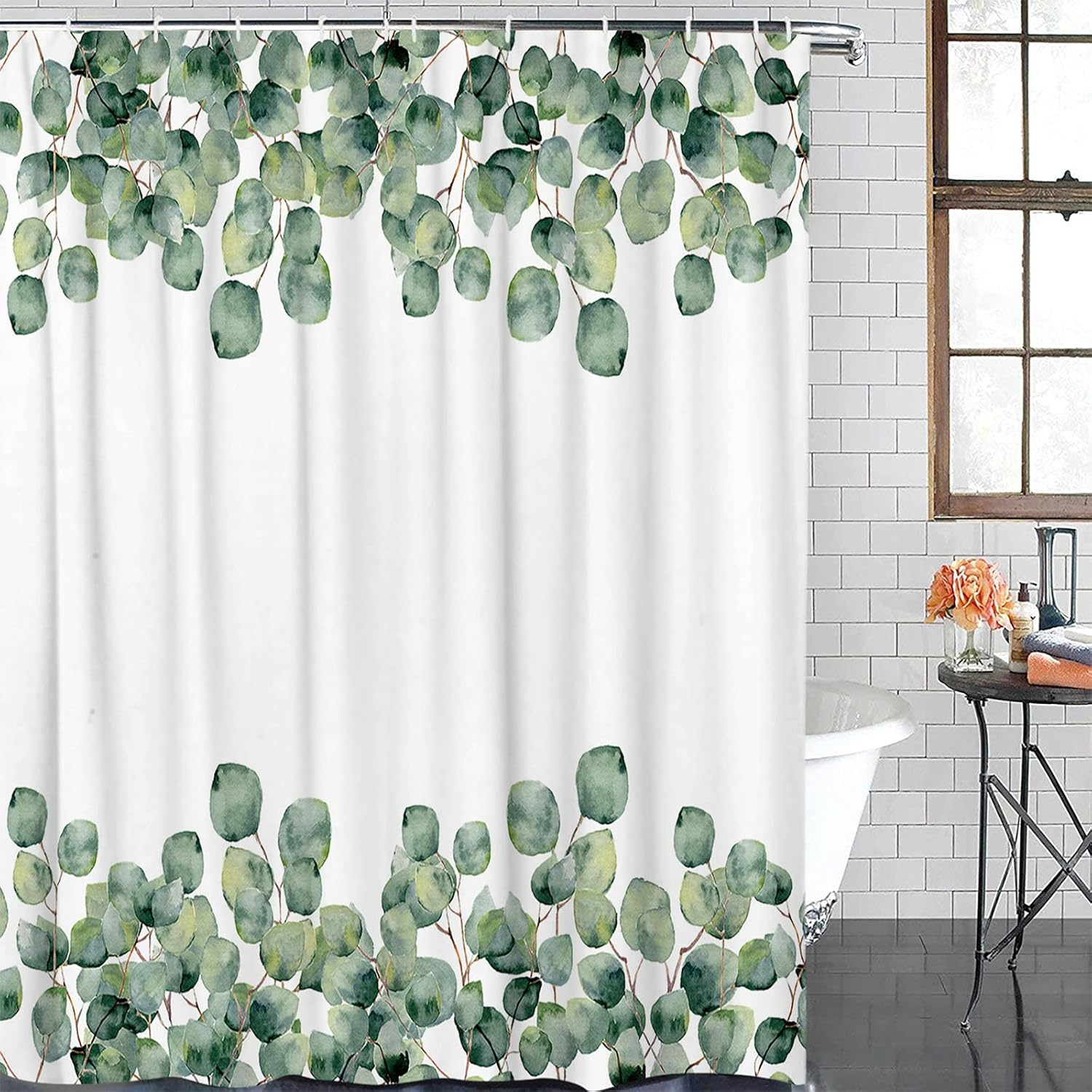 Shower Curtain 78 inches Long Summer Theme Tropical Tree Eucalyptus Leaves Shower