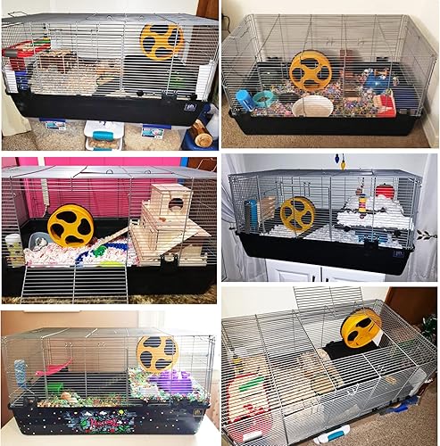 Miniatura 4 de Colossal Castle Hamster Cage Set - Nuevo paquete de suministro para hámster Kit de iniciación - Incluye jaula, rueda de ejercicio, plato de comida,