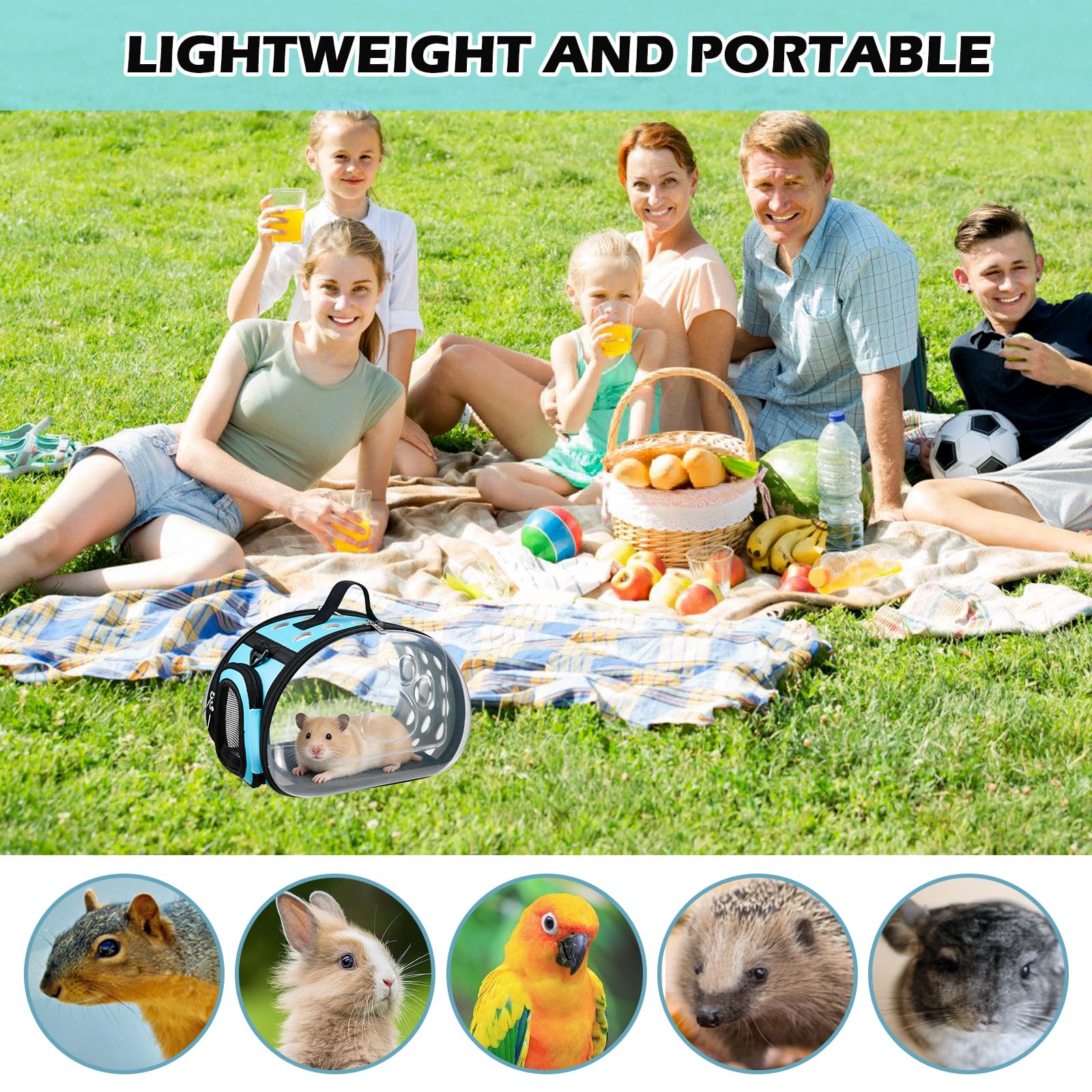 Sac de Transport Lapin, Cage de Transport Lapin Pliable, Caisse de Transport pour Chat pour Meerschweinchen, Chat et Petit Oiseau, Sac de Transport pour Animaux