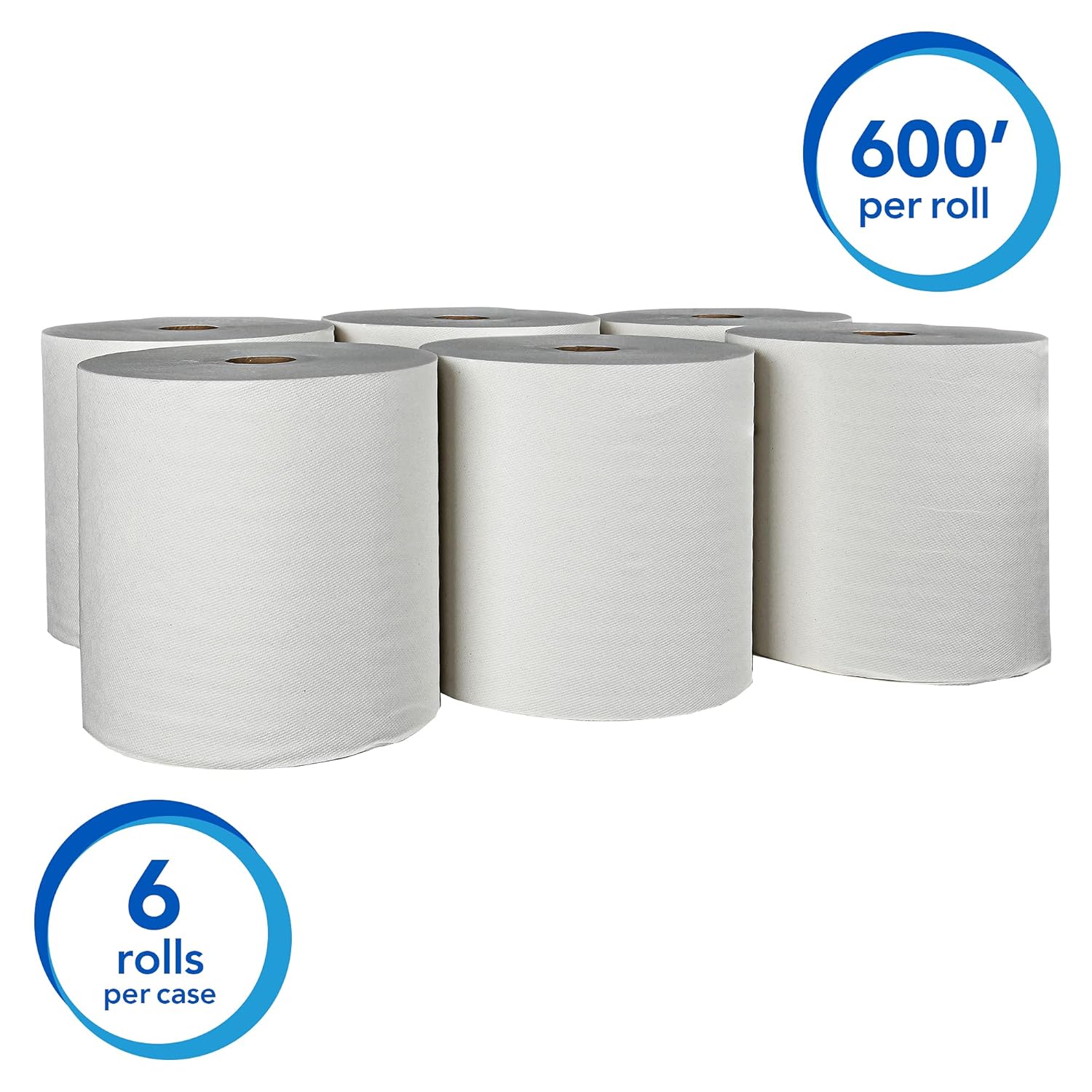 Scott Essential (formerly Kleenex) Plus Hard Roll Paper Towels (50606) with Premium Absorbency Pockets, White, 6 Rolls / Case, 3,600 feet - Same Kleenex quality, now Scott branded: Paper Towels: Industrial & Scientific