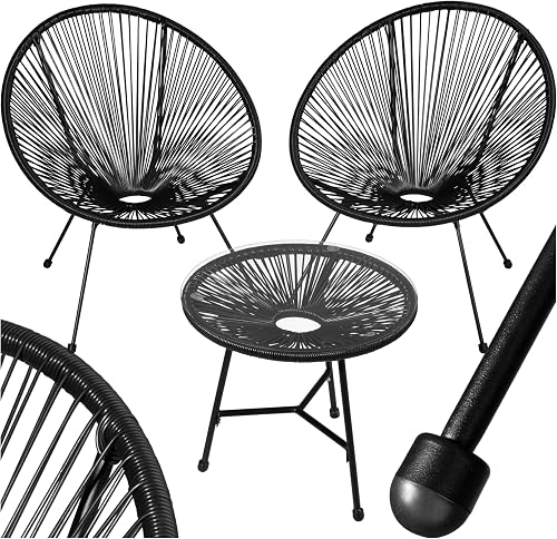 tectake® Ensemble Table et Chaises Acapulco Salon de Jardin Exte 