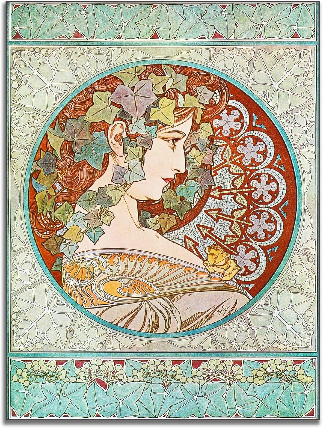 Alphonse Mucha affiche Laurier sur toile de peinture premium - 7