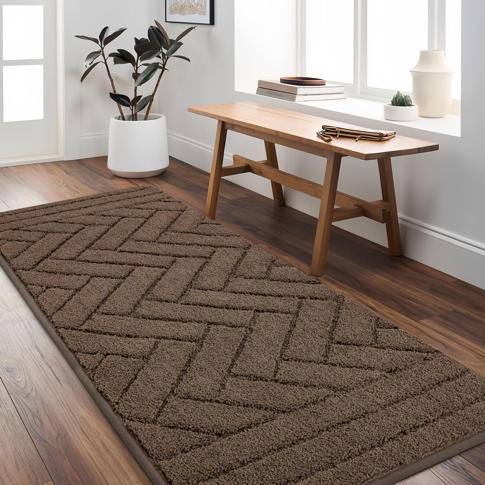 Biscpro Teppich Läufer 50x120cm Fußmatte Lang Waschbarer rut