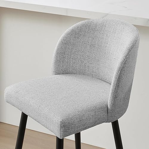 Miniatura 33 de Watson & Whitely Juego de 2 taburetes de bar tapizados giratorios de 360° con respaldos y patas de metal, altura del asiento de 26 pulgadas de alto,