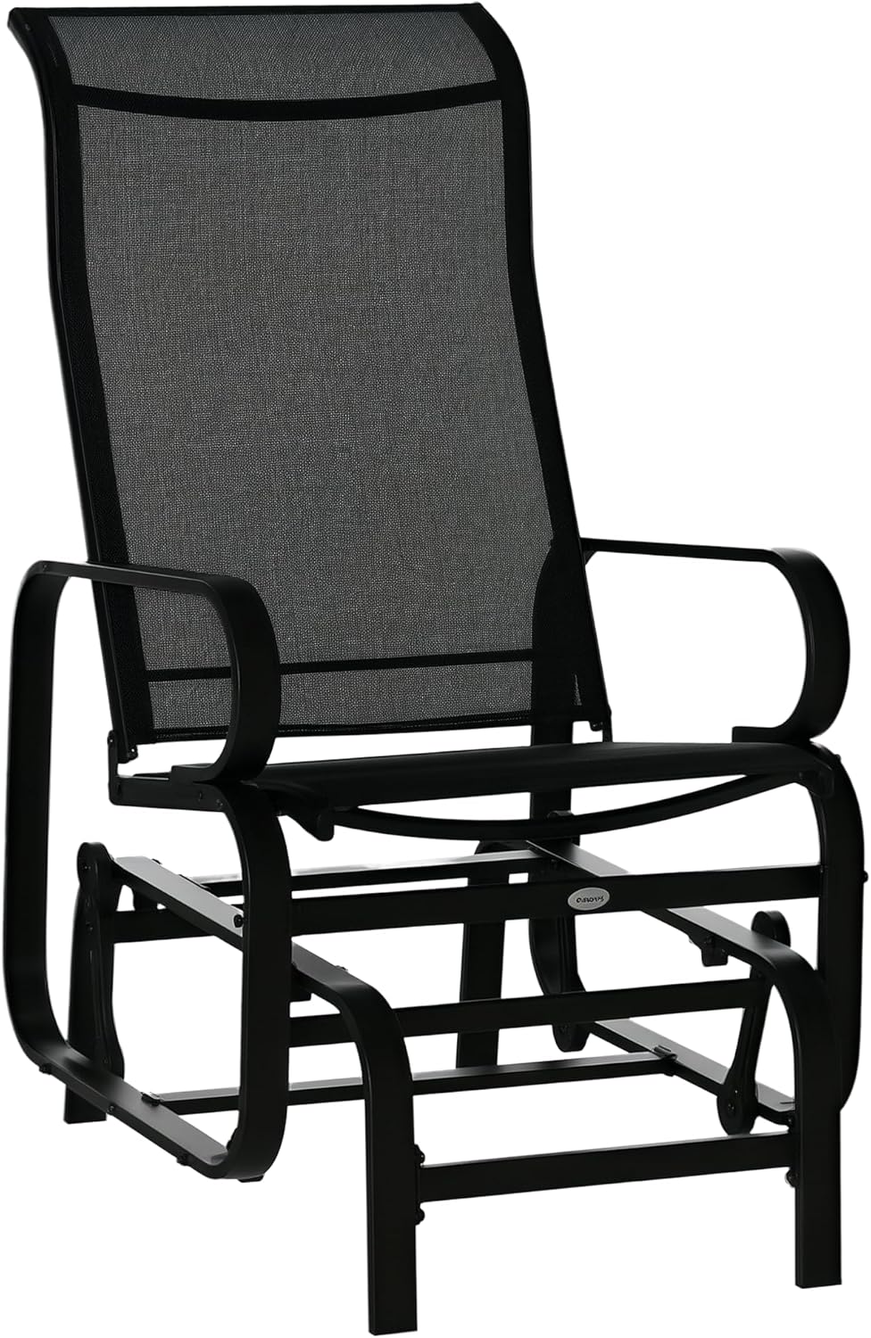Outsunny Outdoor Glider Chair, Gliders for Outside Patio with Smooth Rocking Mechanism and Lightweight Construction for Backyard, Black