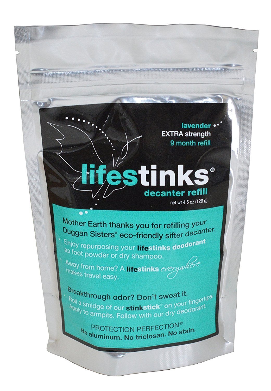 Duggan Sisters � LifeStinks Extra Strength Lavender Deodorant � Refill 4.5 � oz � Aluminum Free | Aluminum Free, Powder Form