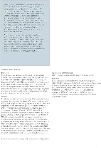 Miniatura 3 de Siemens TL17US Talon Panel de toma de corriente temporal con un receptáculo de 20 y 50 amperios instalado, sin medidor