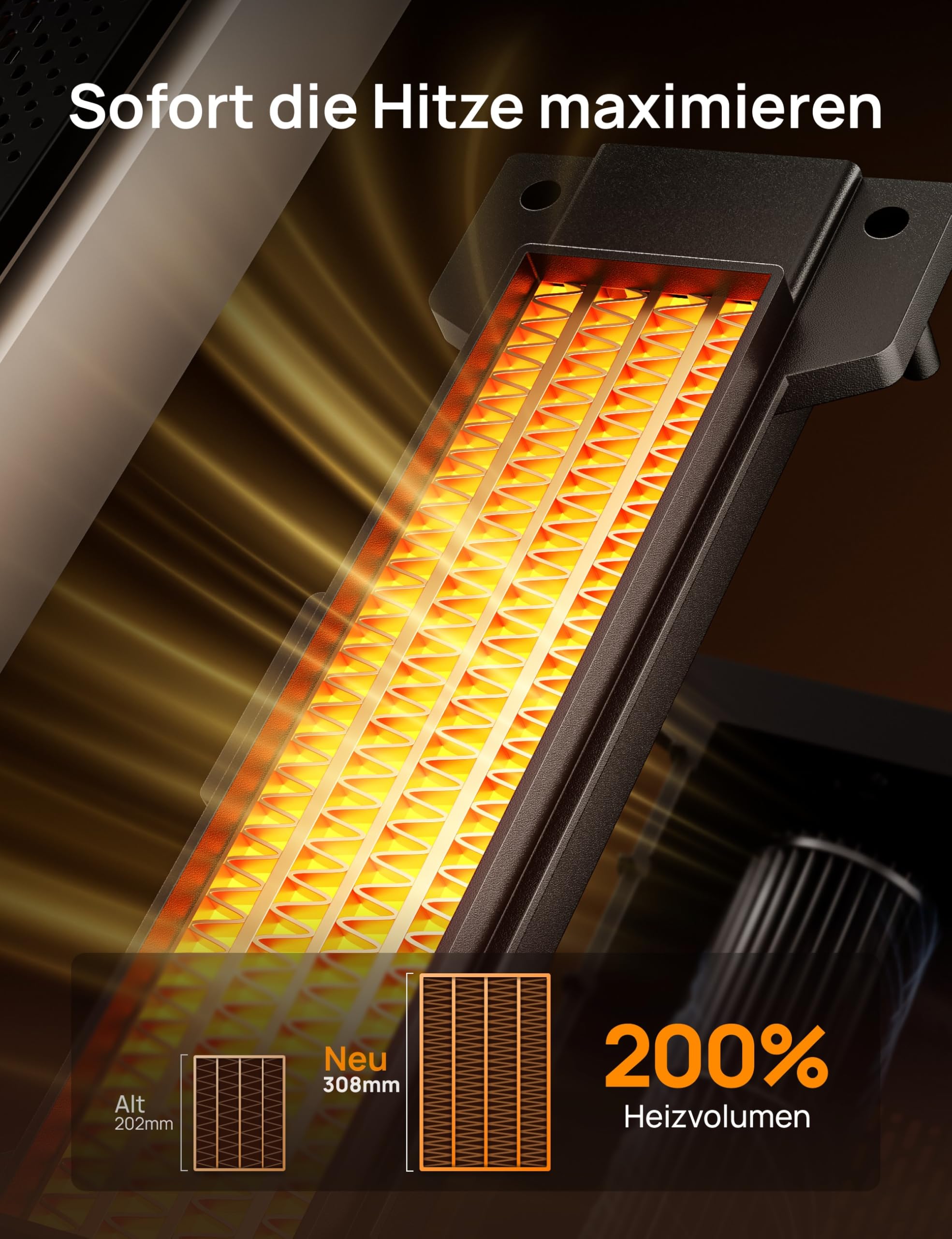 Dreo Solaris Max Heizlüfter 2000W Keramik Heizung Elektrisch mit Fernbedienung Thermostat 25 Zoll 3 Modus 12-Std-Timer