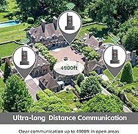 Vista 4 de Intercomunicador bidireccional en tiempo real, intercomunicadores inalámbricos para el hogar de 4900 pies de largo alcance, sistema de comunicación