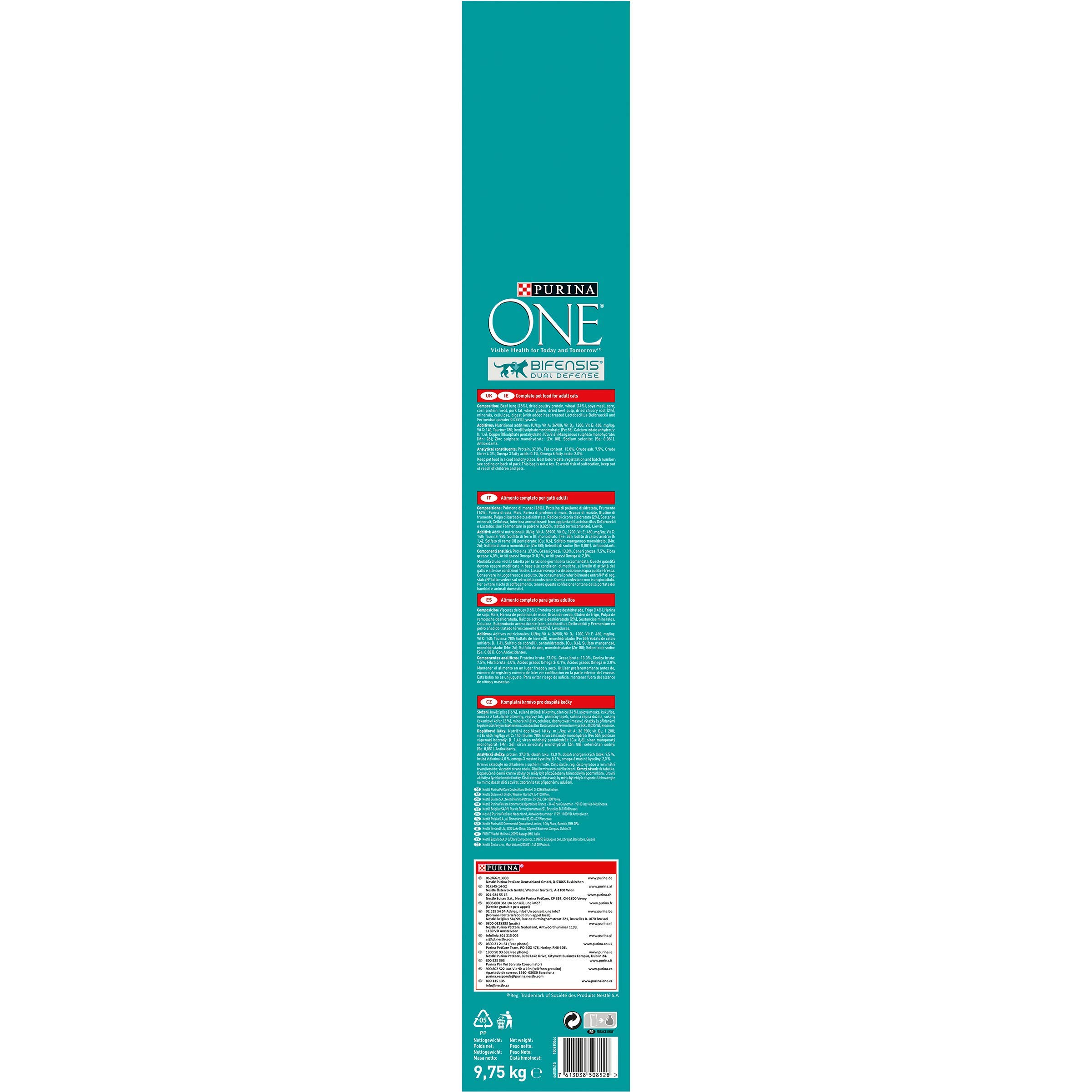PURINA ONE STERILCAT | Karma sucha dla kotów | Bogata w Wołowinę i Pszenicę | 9,75 kg