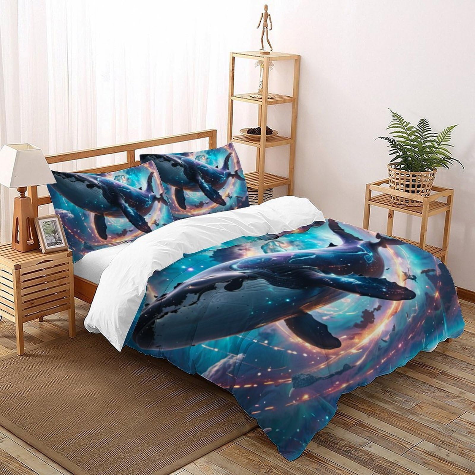 Housse de couette 3D enfants 2 pièces taies d'oreiller lit king