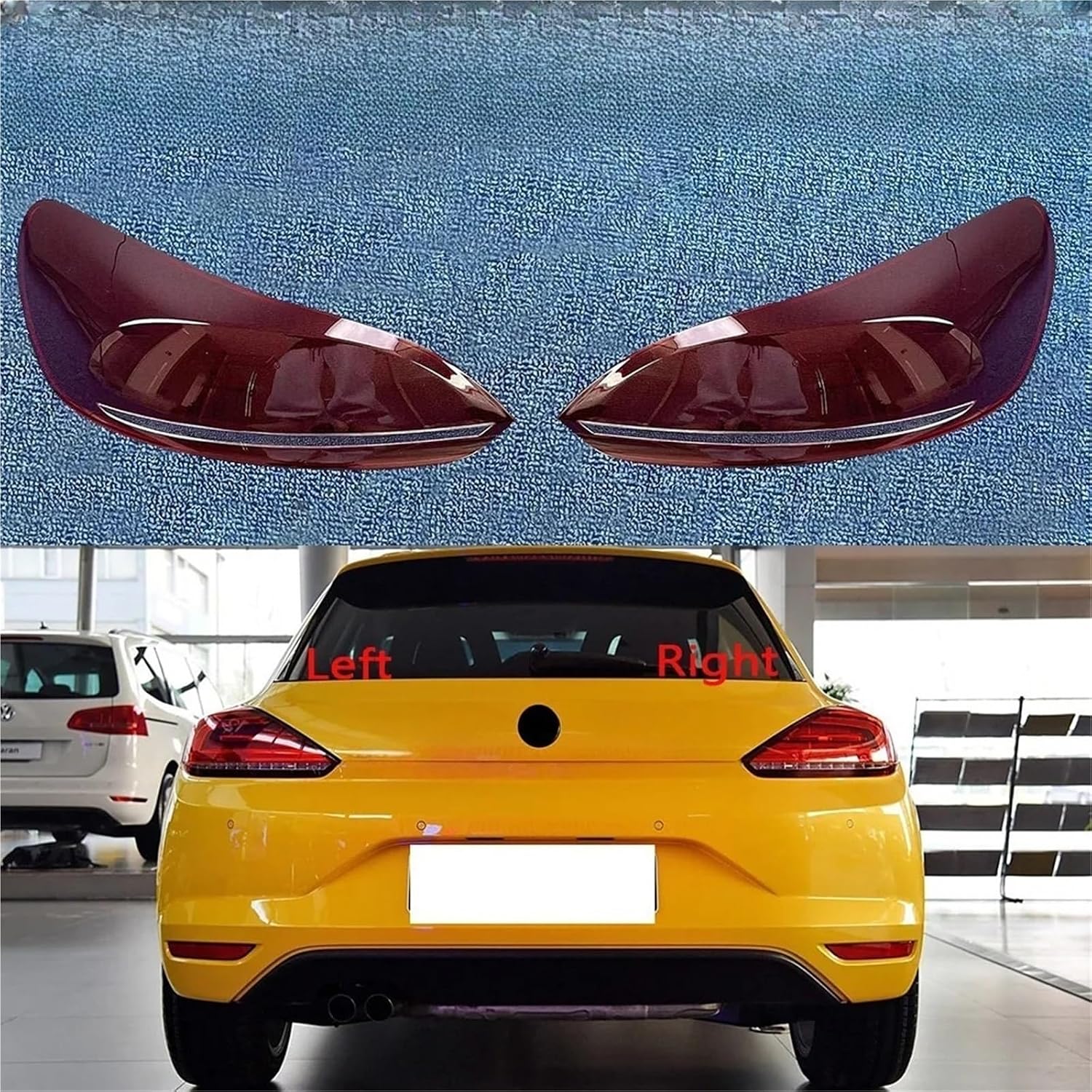 Compatible With VW Scirocco 2015 2016 Car Rear Taillamp Tail Lamp Light Lampshade Transparent Lampcover Auto Taillight Cover(Right-Hand)