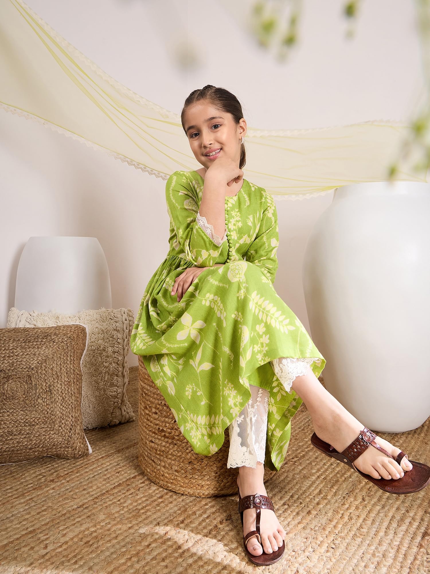 Pspeaches Dziewczynki 1 Kurta, 1 Payjama, 1 Dupatta