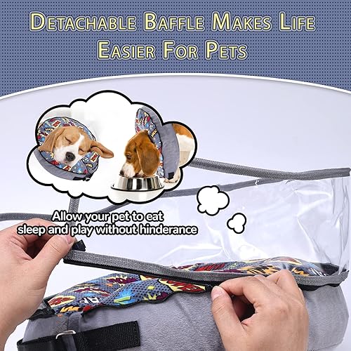 Miniatura 5 de Crazy Felix Collar inflable suave para perros grandes, medianos y pequeños, cono para perros después de la cirugía, conos de recuperación de dona