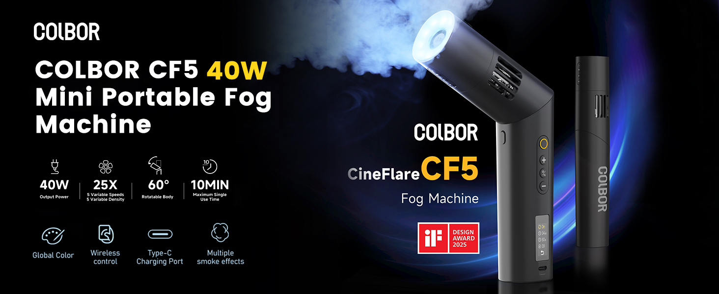 Amazon.com: COLBOR CF5 Smoke Fog Machine with a Fan and RGB Lights